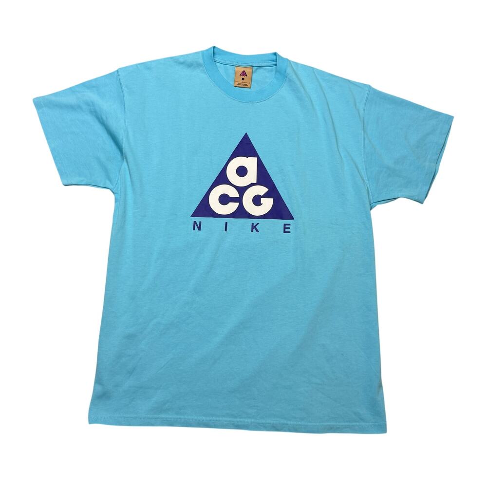 Nike NRG ACG Short Sleeve Logo Tee Shirt Men's Large Blue Gorpcore Streetwear